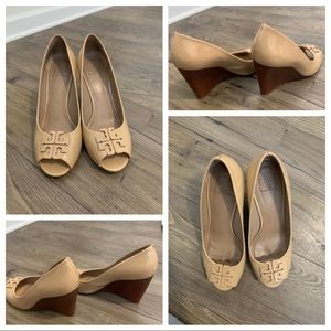TORY BURCH Open Toe / Peep Toe Wedge